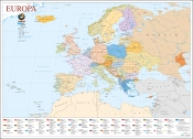 Mapa da Europa (111,5 x 80,5 cm) - Plastificado de Parede