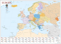 Bertrand.pt - Mapa da Europa (111,5 x 80,5 cm) - Plastificado de Parede