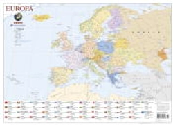Bertrand.pt - Mapa da Europa (55,5 x 39,5 cm) - Plastificado de Parede