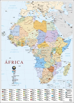 Bertrand.pt - Mapa de África (80,5 x 111,5 cm) - Plastificado de Parede