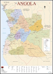 Mapa de Angola (80,5 x 111,5 cm) - Plastificado de Parede