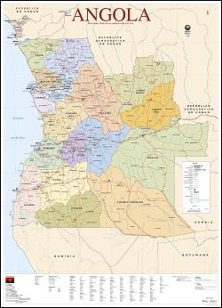 Bertrand.pt - Mapa de Angola (80,5 x 111,5 cm) - Plastificado de Parede