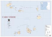 Mapa de Cabo Verde (111,5 x 80,5 cm) - Plastificado de Parede