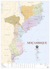 Mapa de Moçambique (80,5 x 111,5 cm) - Plastificado de Parede