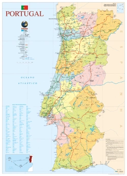 Bertrand.pt - Mapa de Portugal - 2 Faces (80,5 x 111,5 cm) - Folha Plastificada