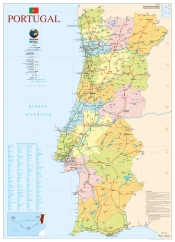 Mapa de Portugal - 2 Faces (80,5 x 111,5 cm) - Folha Plastificada