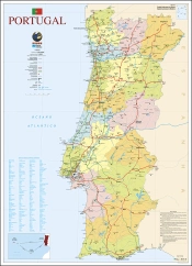 Mapa de Portugal - 2 Faces (80,5 x 111,5 cm) - Plastificado de Parede