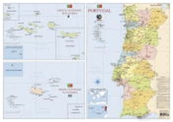 Bertrand.pt - Mapa de Portugal (55,5 x 39,5) - 2 Faces - Plastificado de Parede