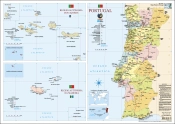 Mapa de Portugal (55,5 x 39,5 cm) - 2 Faces - Folha Plastificada