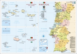 Bertrand.pt - Mapa de Portugal (55,5 x 39,5 cm) - 2 Faces - Folha Plastificada