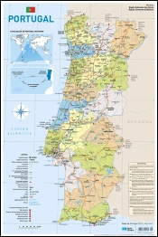 Mapa de Portugal Escolar - 2 Faces (27 x 40,5 cm) - Folha