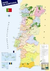 Mapa de Portugal - 2 Faces (80,5 x 111,5 cm) - Plastificado de Parede -  Livro - Bertrand