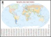 Mapa do Mundo (111,5 x 80,5 cm) - Plastificado de Parede