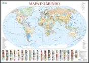 Mapa do Mundo (55,5 x 39,5 cm) - Folha Plastificada