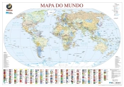 Mapa do Mundo (55,5 x 39,5 cm) - Plastificado de Parede