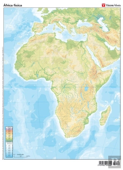 Bertrand.pt - Mapa Mudo Africa Fisico Color Vic