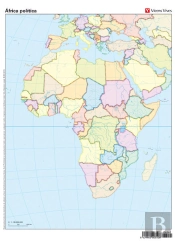Mapa Mudo Africa Politico Color Vic