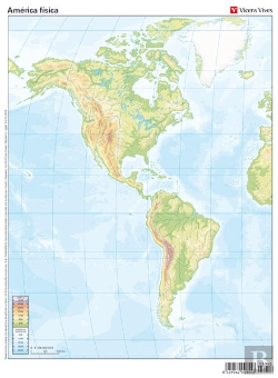 Bertrand.pt - Mapa Mudo America Fisico Color