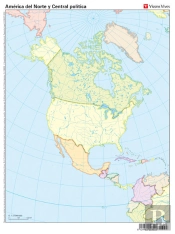 Mapa Mudo America Norte Politico Color Vic