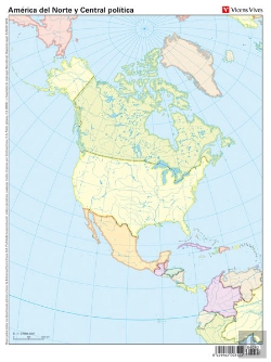 Bertrand.pt - Mapa Mudo America Norte Politico Color Vic