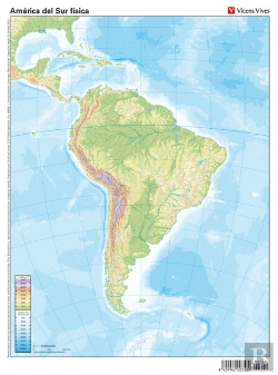Bertrand.pt - Mapa Mudo America Sur Fisico Color Vicvar0sed