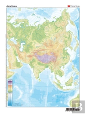 Mapa Mudo Asia Fisica Color Vic