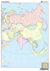 Mapa Mudo Asia Politico Color Vic