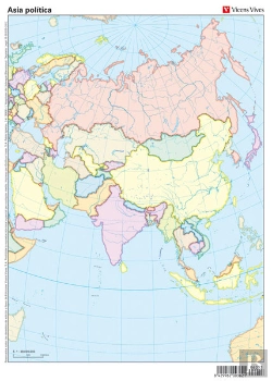 Bertrand.pt - Mapa Mudo Asia Politico Color Vic