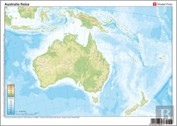 Bertrand.pt - Mapa Mudo Australia-Oceania Fisico Color Vicvar0sed