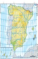 Mapa Mudo España Fisico Color (25 Uds)