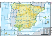 Mapa Mudo España Fisico Color (25 Uds)
