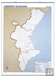 Mapa Mural Mudo Valencia Fisico-Politico