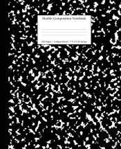 Marble Composition Notebook College Ruled: Black Marble Notebooks, School Supplies, Notebooks For School