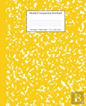 Marbled Composition Notebook: Yellow Marble Wide Ruled Paper Subject Book