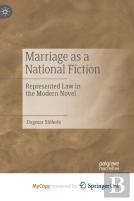 Marriage As A National Fiction