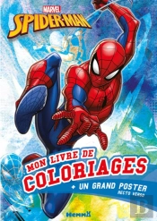 Marvel Spider-Man Mon Livre De Coloriages + Un Grand Poster (Fond Bleu Aquarelle)