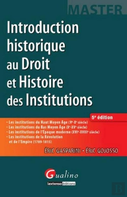 Bertrand.pt - Master - Introduction Historique Au Droit Et Histoire Des Institutions, 5eme Edition