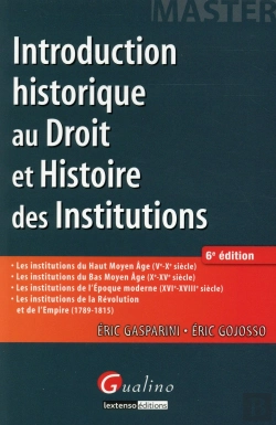 Bertrand.pt - Master - Introduction Historique Au Droit Et Histoire Des Institutions, 6eme Ed.