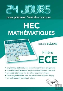 Bertrand.pt - Mathématiques 24 Jours Pour Préparer L'Oral Du Concours Hec - Filière Ece