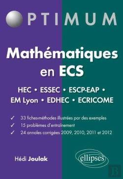 Bertrand.pt - Mathématiques En Ecs - Fiches-Méthodes, Problèmes Et Annales Corrigées - Hec - Essec - Escp-Eap - Em Lyon - Edhec - Écricome