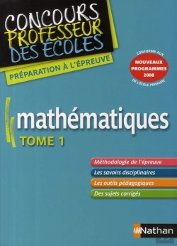Bertrand.pt - Mathématiques T.1 ; Concours Professeur Des Écoles (Édition 2008)