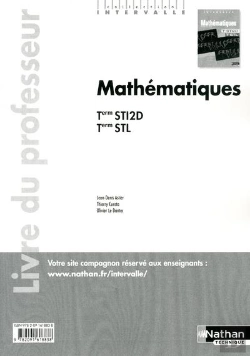 Bertrand.pt - Mathematiques Terminale Sti2d/Stl (Intervalle) Livre Du Professeur 2012