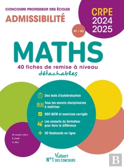 Bertrand.pt - Maths : Crpe 2024-2025 ; 40 Fiches De Remise À Niveau ; Concours Professeur Des Écoles