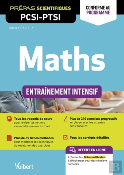 Bertrand.pt - Maths Pcsi-Ptsi : Entraînement Intensif ; Rappels De Cours, Méthodes Détaillées