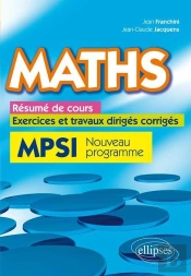 Maths Resume De Cours Exercices & Travaux Diriges Corriges Mpsi Nouveau Programme 2013