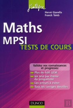 Bertrand.pt - Maths ; Tests De Cours Mpsi ; Testez-Vous Et Progressez !