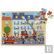 Maxipuzzle Bois - Les Pompiers