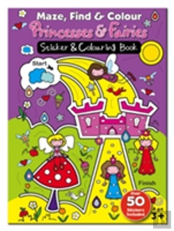 Bertrand.pt - Maze Find And Colour Book - Princess & Fairies