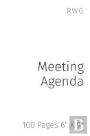Meeting Agenda