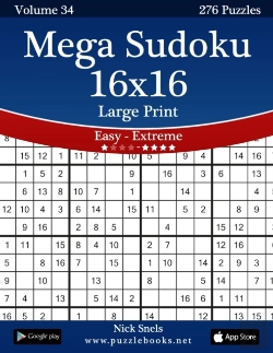 Bertrand.pt - Mega Sudoku 16x16 Large Print - Easy To Extreme - Volume 34 - 276 Puzzles